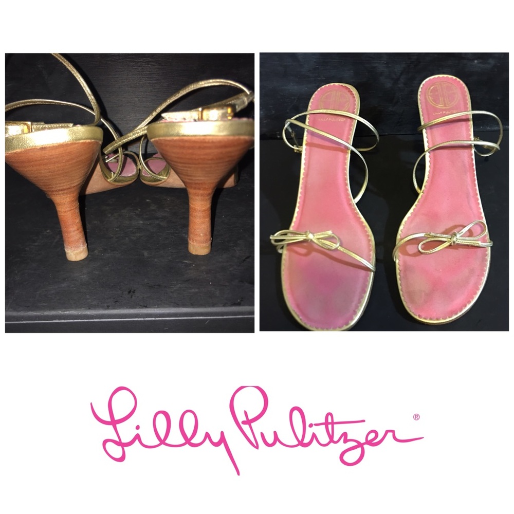 Lilly Pulitzer Gold Strappy Heels